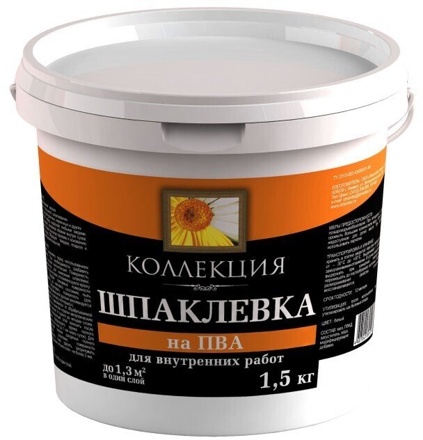 Шпаклевка на пва 1,5кг ведро Ижсинтез