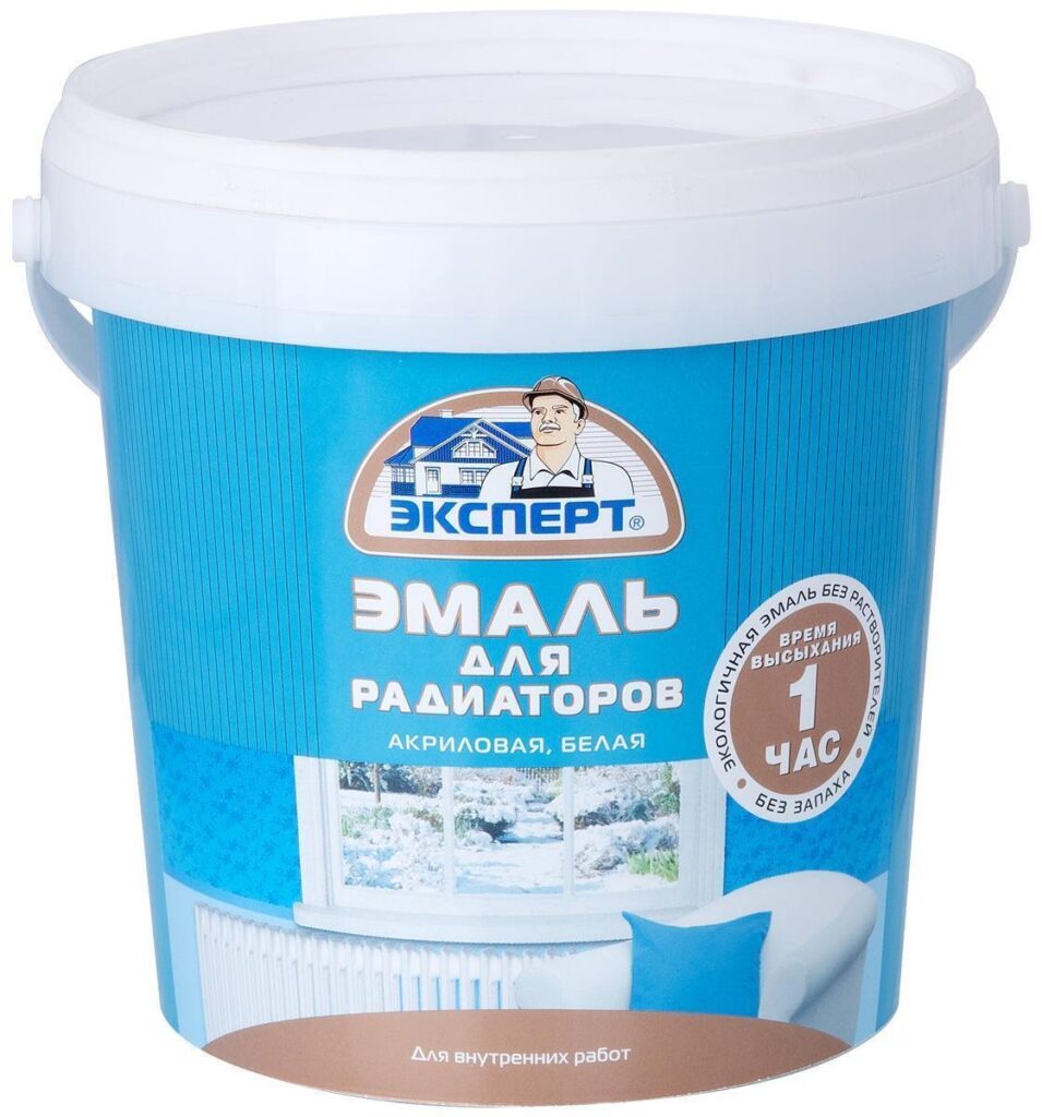 Эмаль для радиаторов акриловая ЭКСПЕРТ белая полуматовая (1кг)