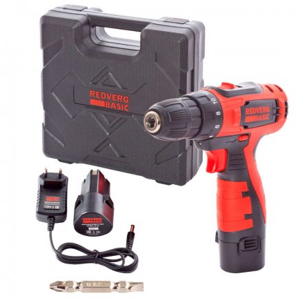 Шуруповерт аккумуляторный REDVERG Базовый/Basic SD12LE/2-2S Li-Ion 20Нм 12.0В 2х1.5Ач