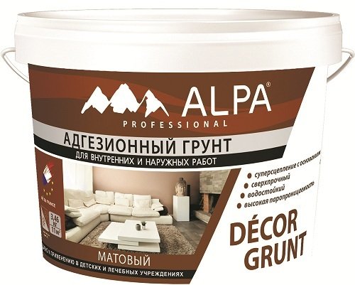 Грунт адгезионный ALPA Decor Grunt матовый белый (3,4кг)