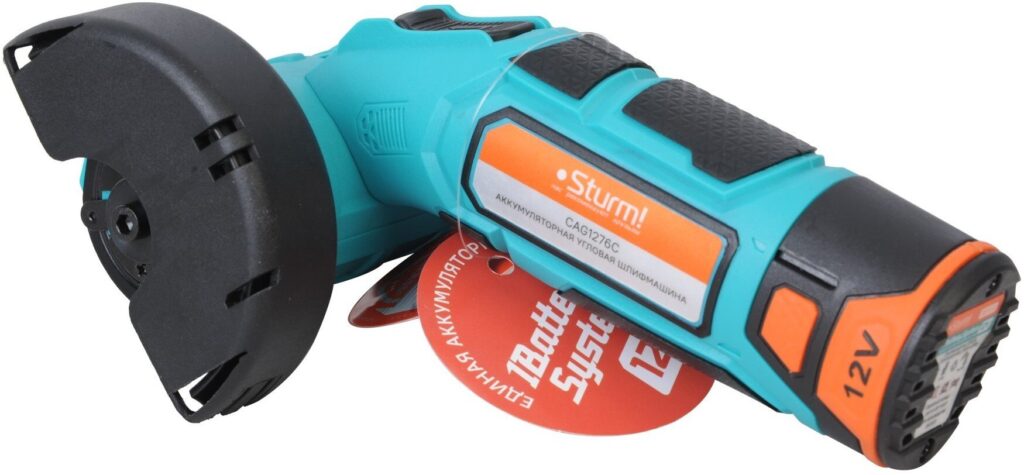 Машина углошлифовальная аккумуляторная Sturm CAG1276C 1BatterySystem Li-Ion 12.0В 76мм 1×2.0Ач