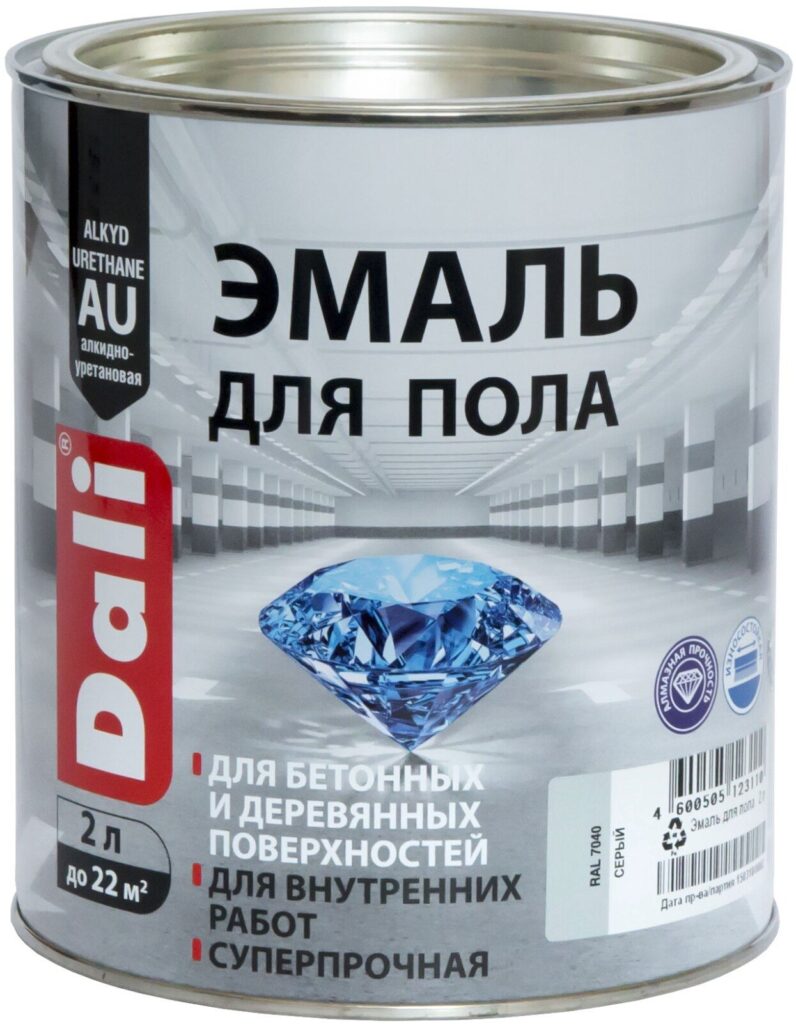 Эмаль DALI для всех видов пола алкидно-уретановая 2 л RAL 7040 cерый