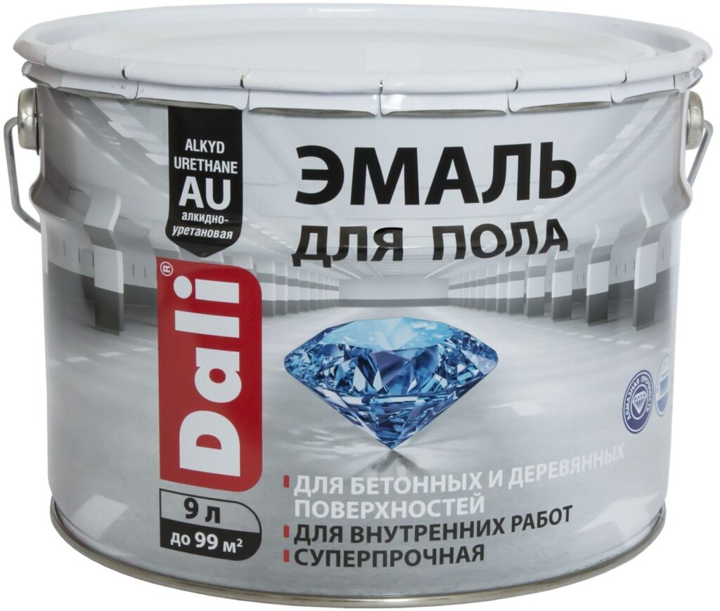 Эмаль DALI для всех видов пола алкидно-уретановая 9л RAL 7040 cерый